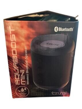 Tzumi AquaBoost Mini Bluetooth Speaker Portable Wireless Splash Proof HD Stereo